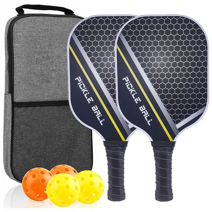 High Quality Carbon Fiber Pickleball Racket Carbon Fiber Pickleballs Set Of 2 Rackets and 4 Balls Indoor Outdoor Exercise