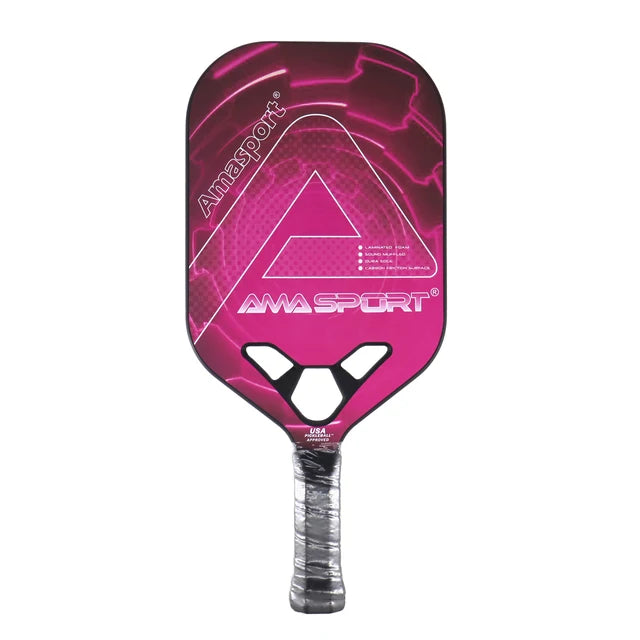 AMASPORT Pickleball Paddle Carbon Fiber Graphite Textured Surface Diamond Cutting Pickleball Elongated Rackets with Large Sweet