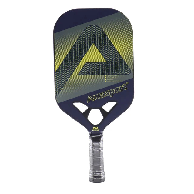 AMASPORT Pickleball Paddle Carbon Fiber Graphite Textured Surface Diamond Cutting Pickleball Elongated Rackets with Large Sweet