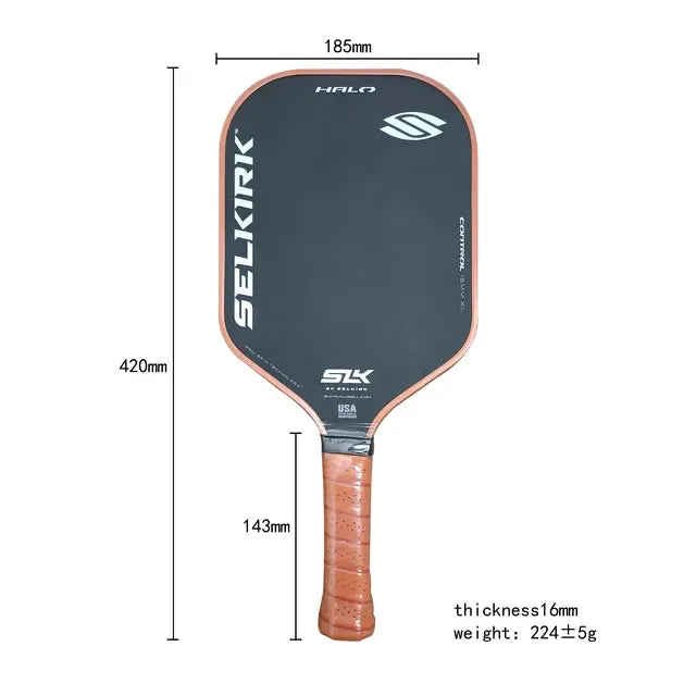 SLK Control MAX XL Pickleball Paddle Raw Carbon Fiber Pickleball Paddle with a -Core Power Polymer Core |The Pickleball