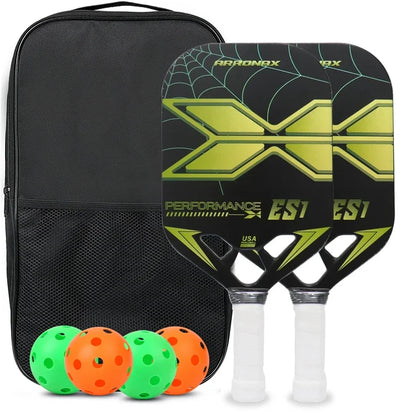 Carbon Fiber Pickleball Paddles Set with Pickleball Rackets,Pickleballs,Carrying Bag,Pickle Ball Paddle Gifts for Beginners Pros