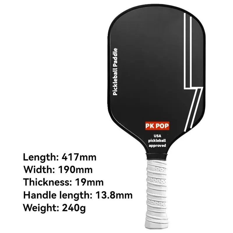 T700 Raw Carbon Fiber Pickleball Paddle Spin Textured Surface With Foam Edge Ergonomic Grip