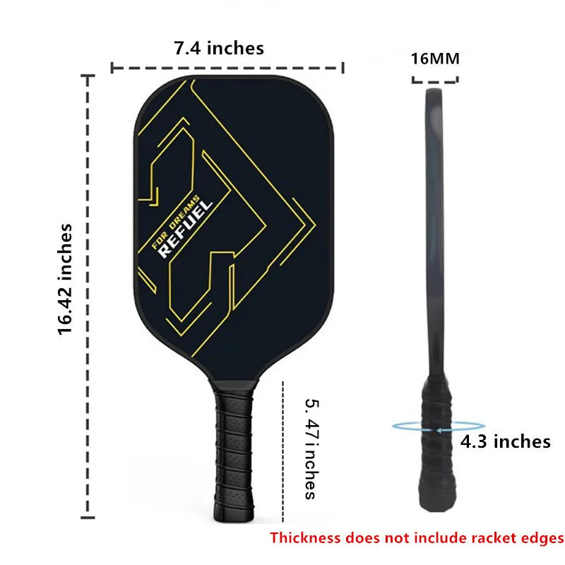 16mm Raw Carbon Fiber Pickleball Paddle T300 Elongated Handle Pickleball Paddle Usapa Standard Offensive Series High Quality