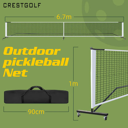 6.7M*1M Pickleball Net on Wheels with Steady Metal Frame & Strong Nylon Net and Carrying Bag for Pickleball Training