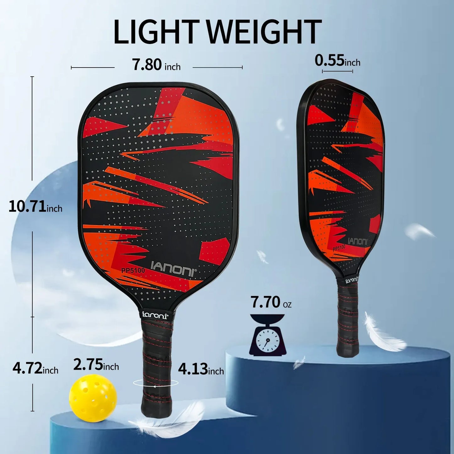 IANONI Pickleball Paddles, Fiberglass Surface Pickleball Set with 2 Pickleball Rackets,4 Pickleball Balls,1 Portable Car