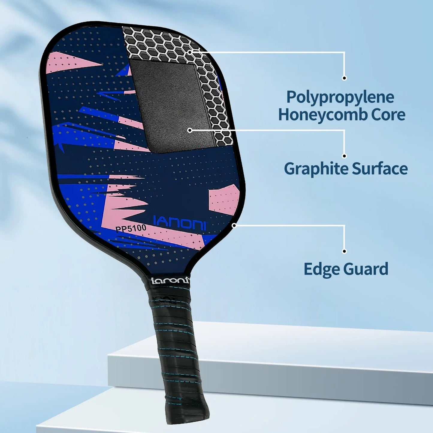 IANONI Pickleball Paddles, Fiberglass Surface Pickleball Set with 2 Pickleball Rackets,4 Pickleball Balls,1 Portable Car